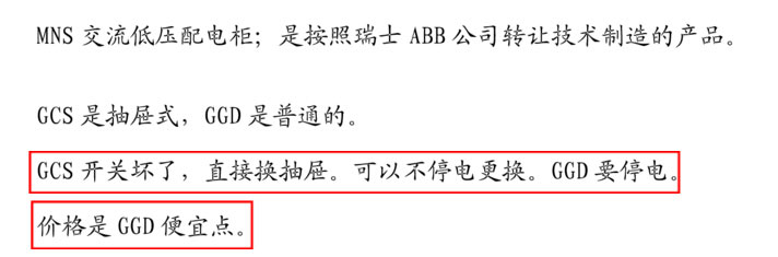 GGD/GCK/GCS/MNS開關(guān)柜知識補充